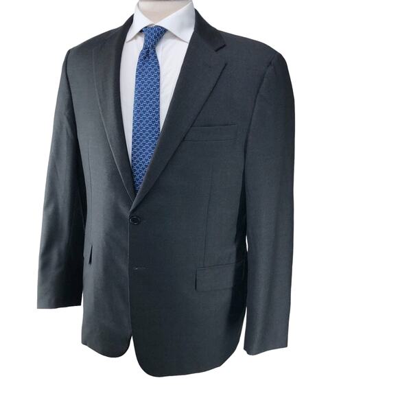 Hickey Freeman Mens Size 42R Sport Coat Legacy Fit Gray 2 Button USA Made